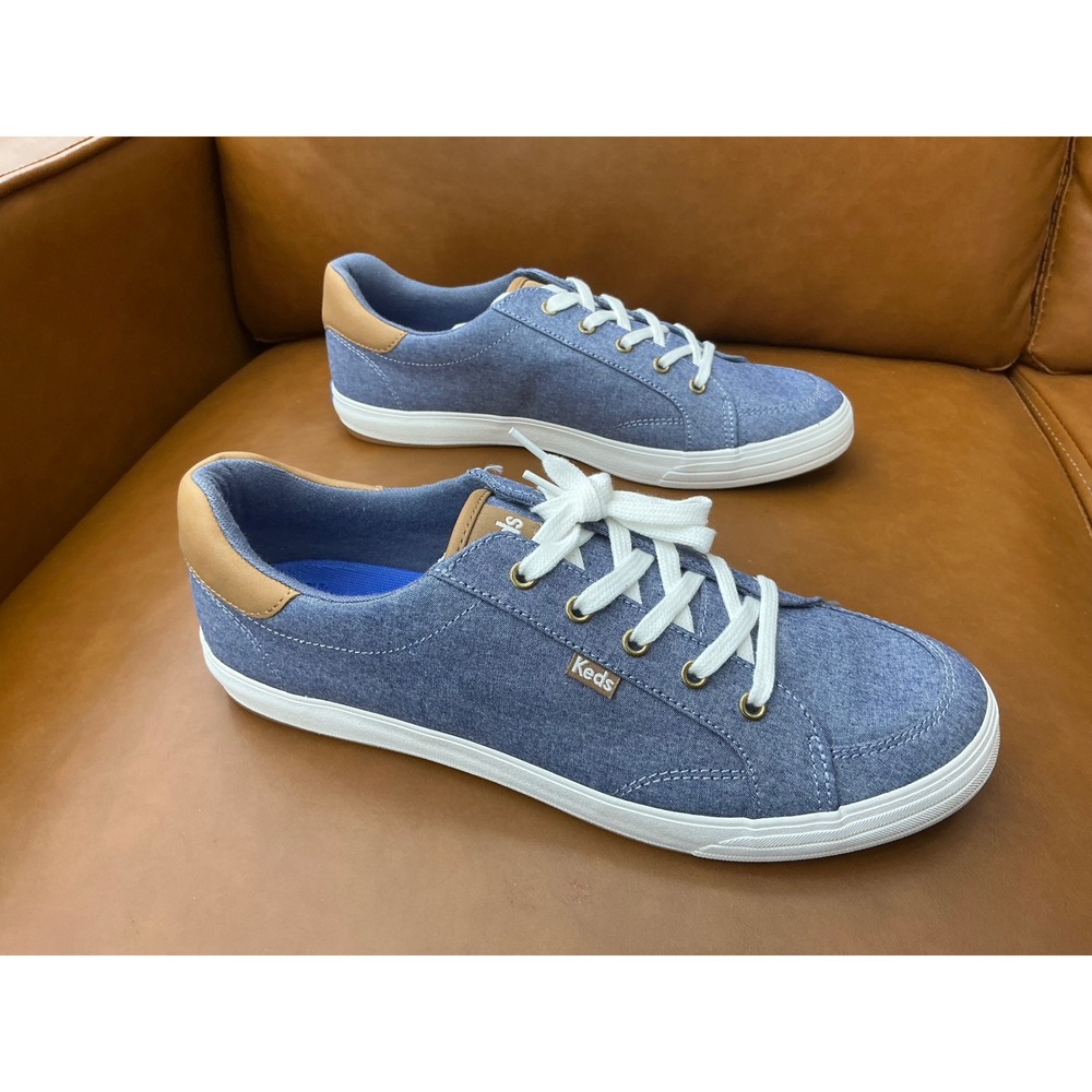 Keds Center III Sneakers‎ Womens 11M Blue Chambray Lace Up Low Top